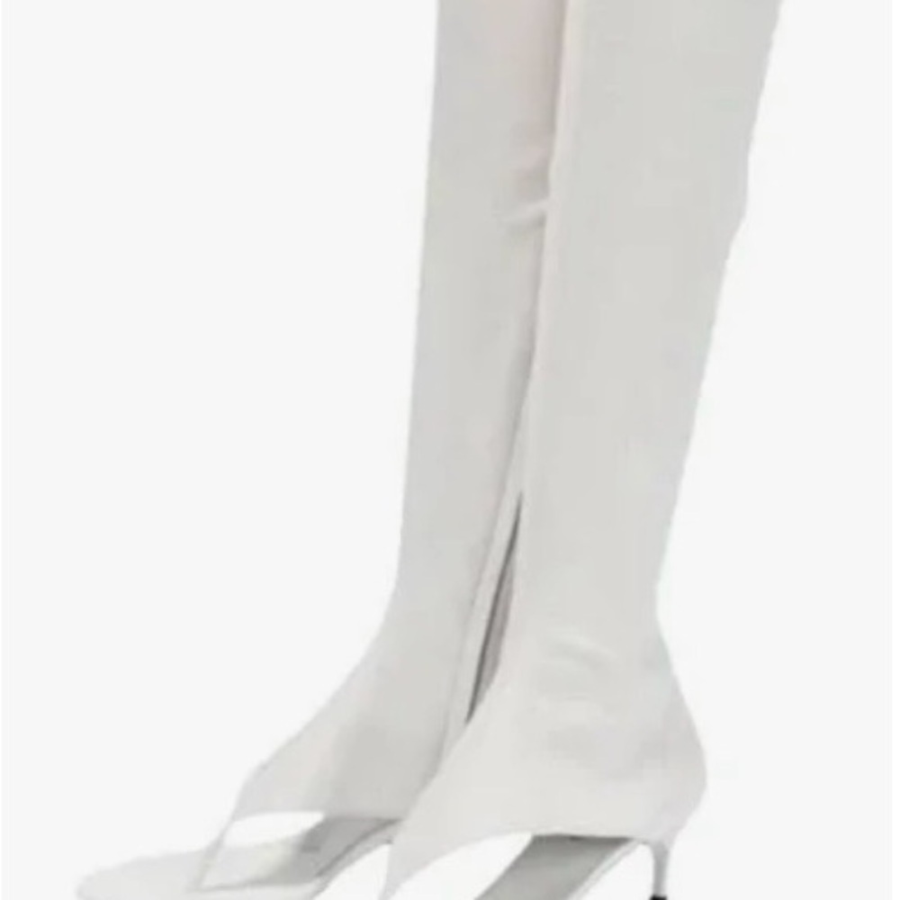 Miu Miu Runway Peep Toe Nappa Leather Boots